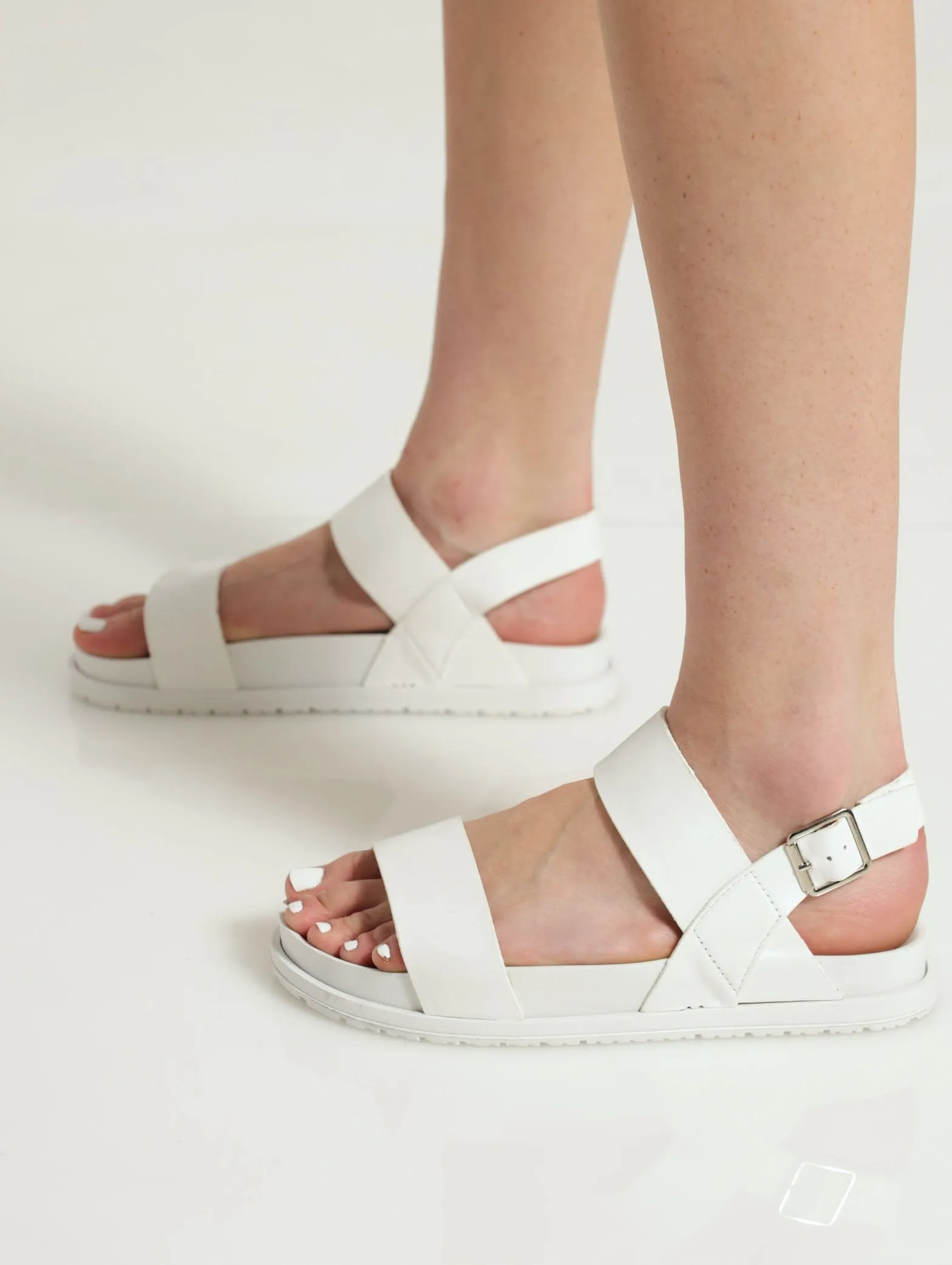 Classic Slingback Slide - White