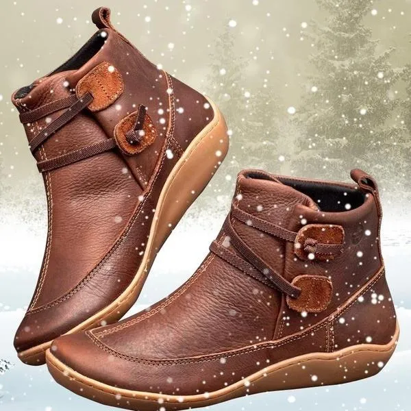 Comfortable and warm women's leather boots