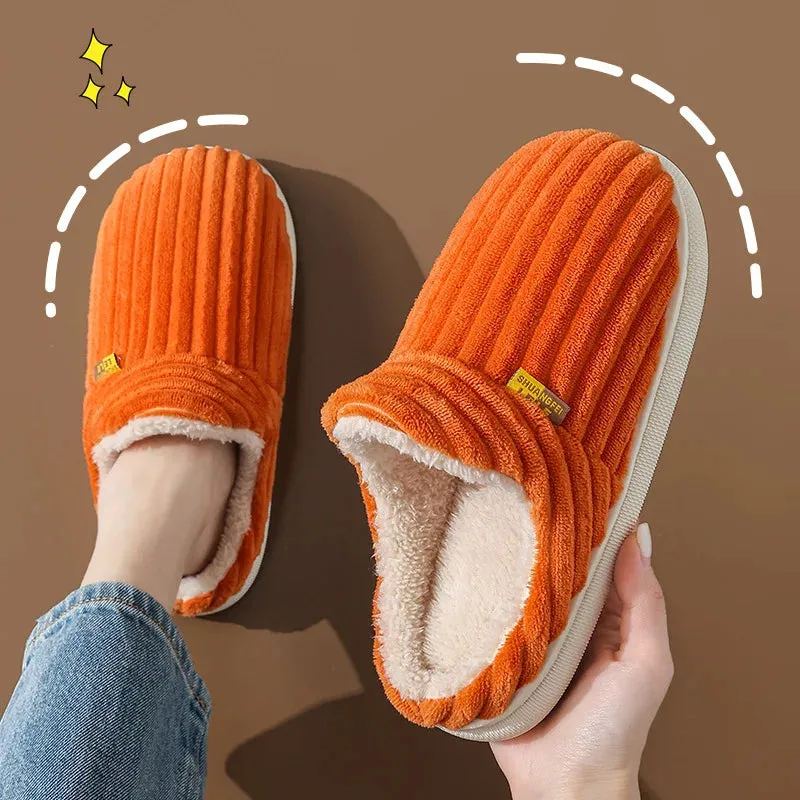 Comwarm Winter Fur Shoes Women Warm Men Shoes Outdoor Plush Shoes Indoor House Shoes Antiskid Platform Fuzzy Shoes Fur Boots