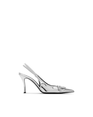 D-Venus Mirrored Finish Slingback Pumps