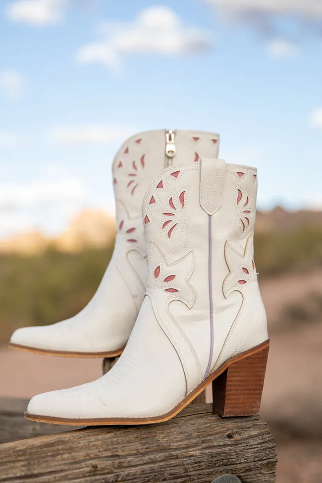 Dallas White Pointed Toe Booties SALE