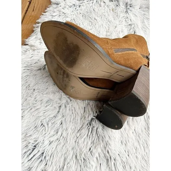 Dolce Vita Suede Pee Toe Zipper SIde Block Heel Booties EUC Size 10