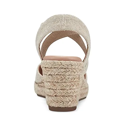 Easy Spirit Women's Meza Espadrille Wedge Sandal, Gold 710, 7.5