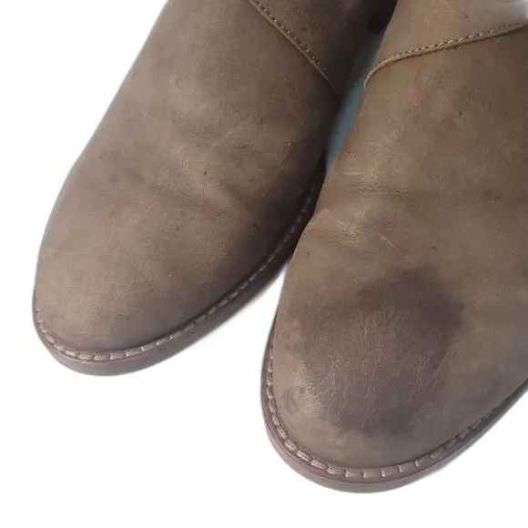 EILEEN FISHER Billie Ankle Booties Brown Suede W/ Side Zipper Womens 8.5
