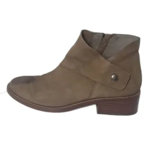 EILEEN FISHER Billie Ankle Booties Brown Suede W/ Side Zipper Womens 8.5