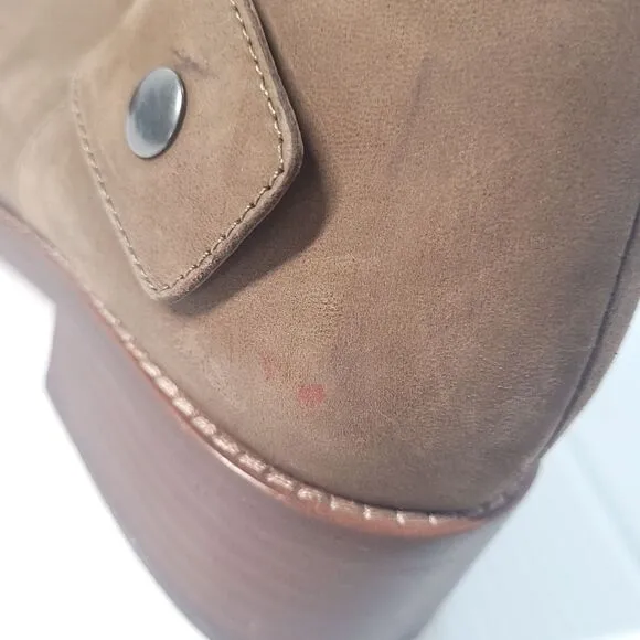 EILEEN FISHER Billie Ankle Booties Brown Suede W/ Side Zipper Womens 8.5
