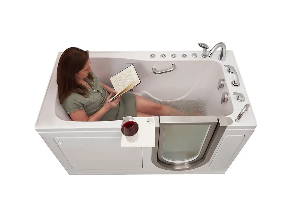 Ella Ultimate 30"x60" Acrylic Air and Hydro Massage   Independent Foot Massage Walk-In-Bathtub, Right Inward Swing Door, 5 Piece Fast Fill Faucet, 2" Dual Drain
