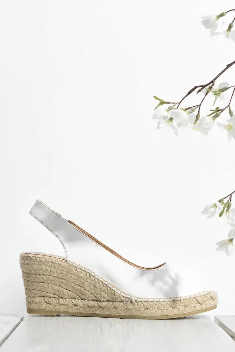Espadrill Palamos 703 | Vitt Skinn