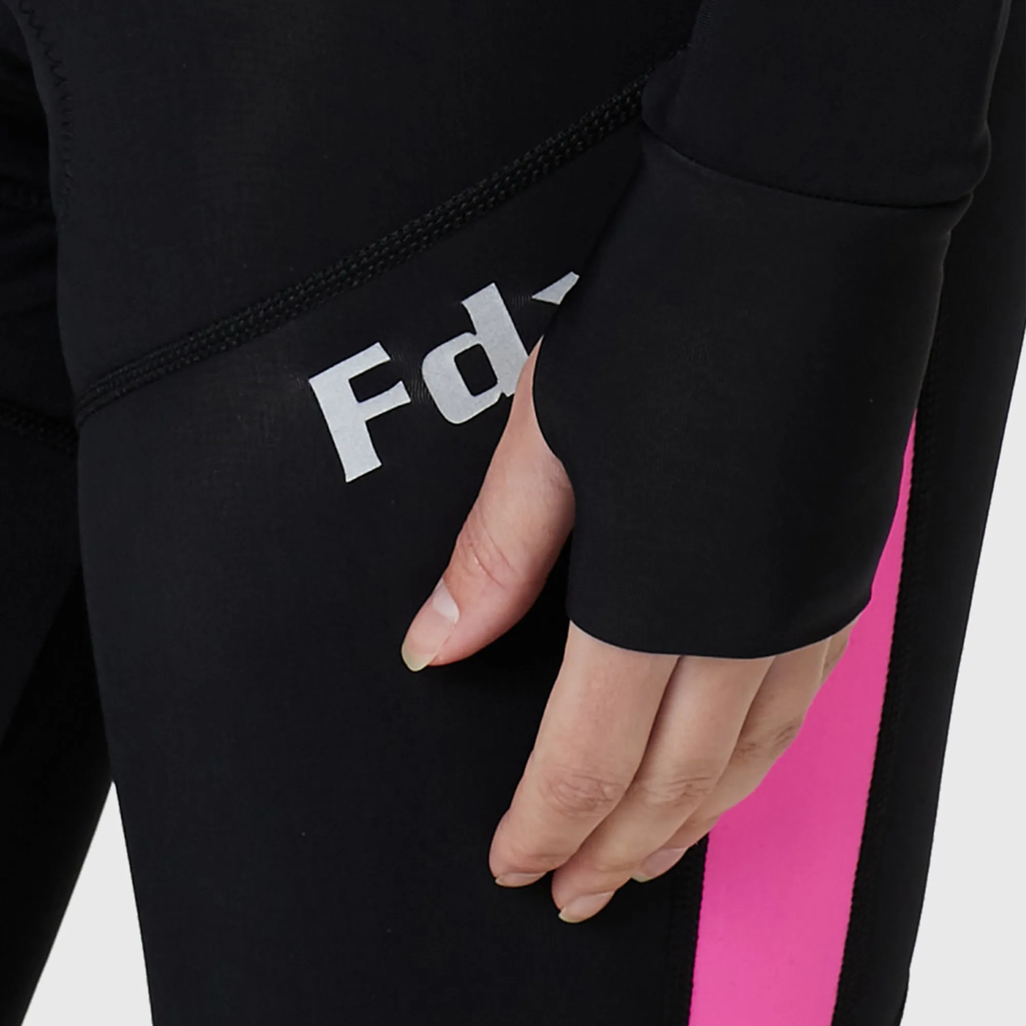 Fdx Arch Women's & Girl's Pink Thermal Roubaix Long Sleeve Cycling Jersey