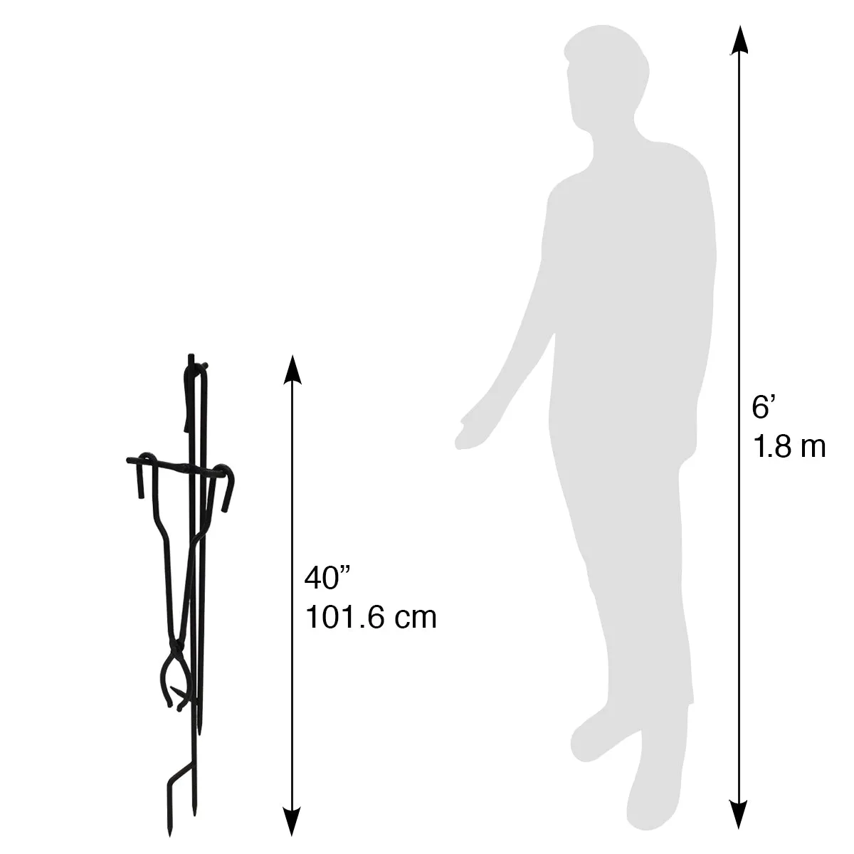 Fire Poker and Tong Stand Set