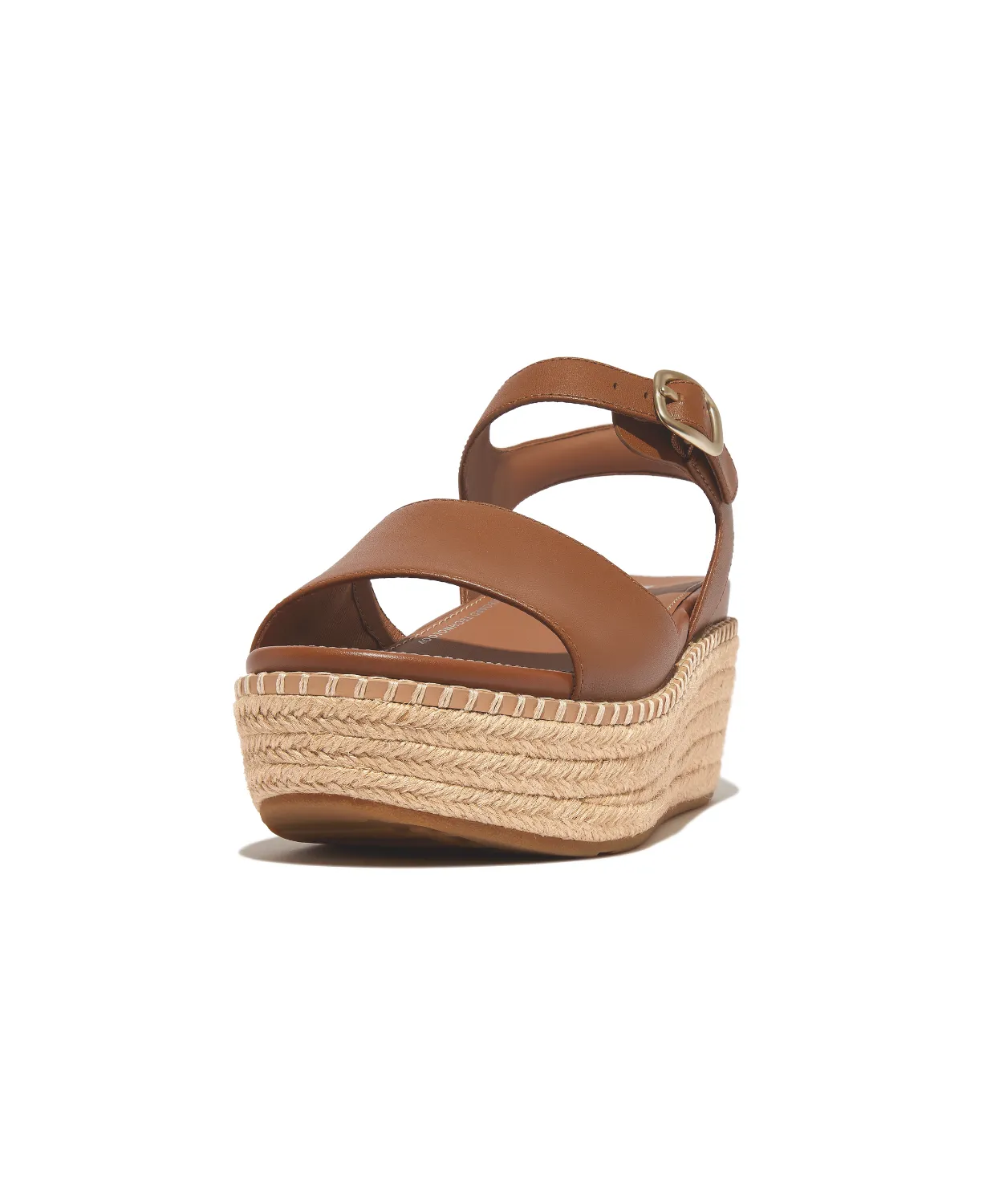 Fitflop Eloise Espadrille Leather Back Strap Wedge Sandals Light Tan