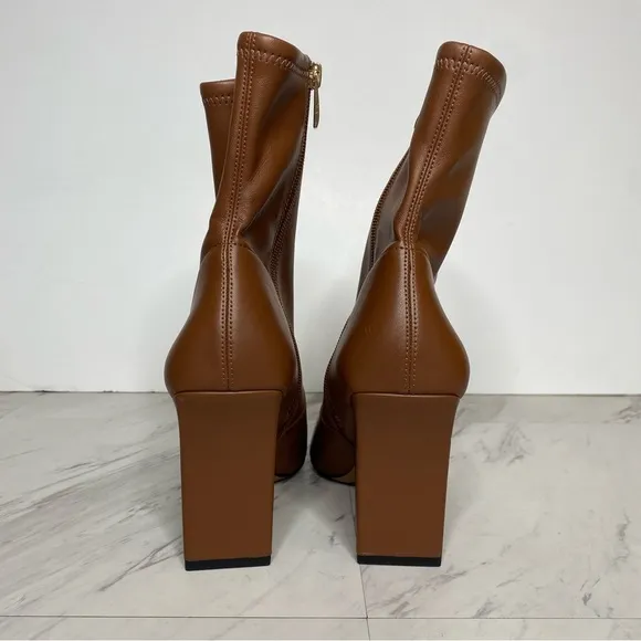 Franco Sarto Avana Brown Faux Leather Pointy Toe Heeled Bootie 9M
