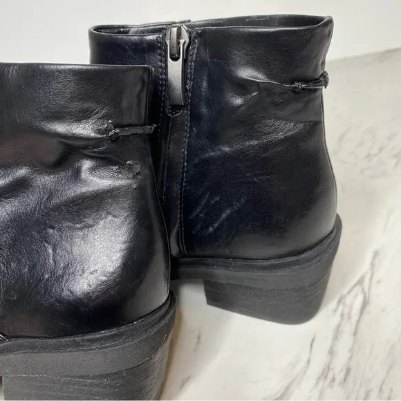 Franco Sarto Forta Black Square Toe Heel Bootie 6M