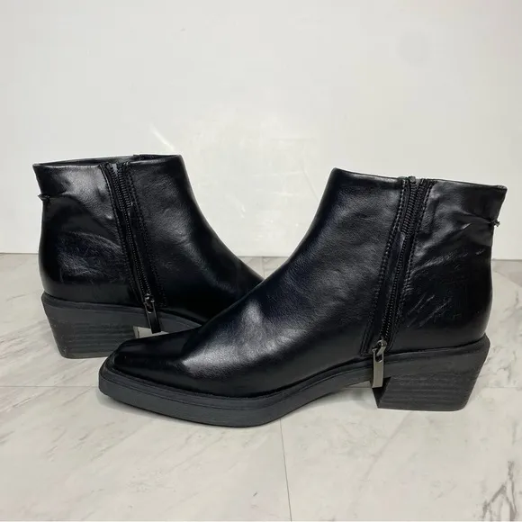 Franco Sarto Forta Black Square Toe Heel Bootie 6M