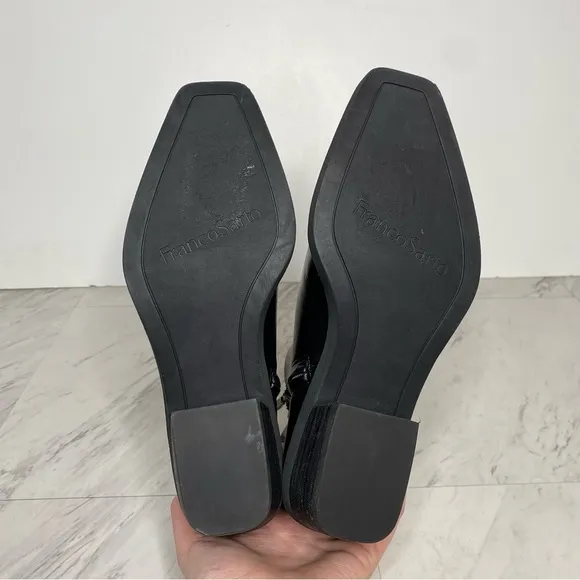 Franco Sarto Forta Black Square Toe Heel Bootie 6M