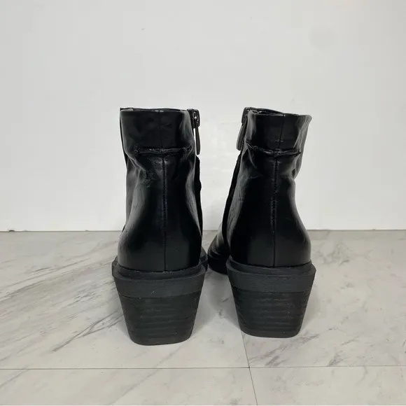 Franco Sarto Forta Black Square Toe Heel Bootie 6M