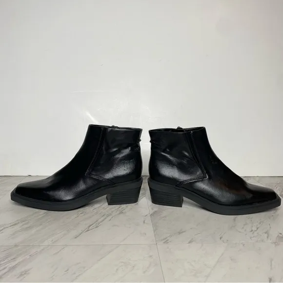 Franco Sarto Forta Black Square Toe Heel Bootie 6M