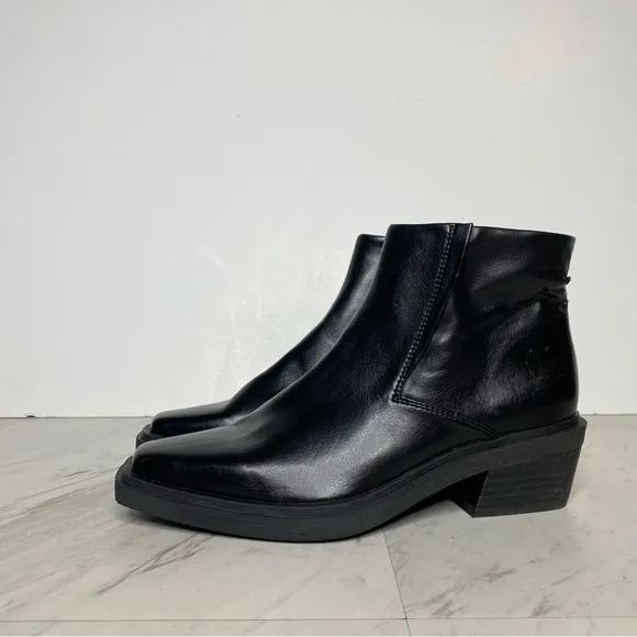 Franco Sarto Forta Black Square Toe Heel Bootie 6M