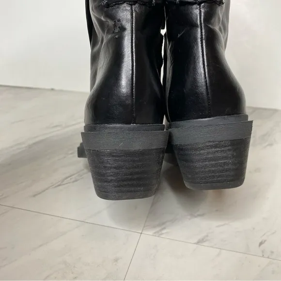 Franco Sarto Forta Black Square Toe Heel Bootie 6M