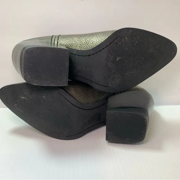 Franco Sarto leather booties, gold,  with zipper in the back, size 8.5