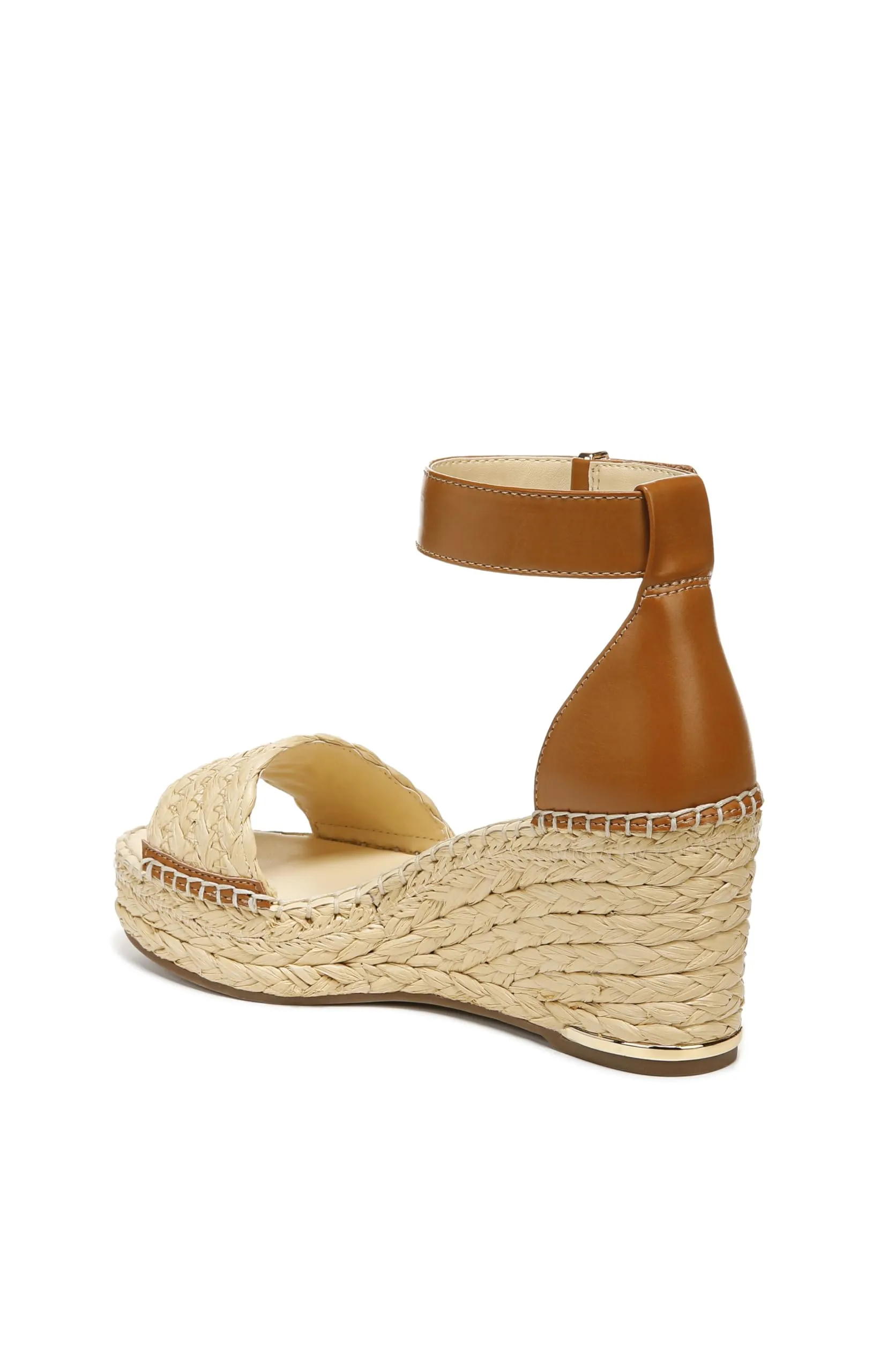 Franco Sarto Womens Clemens Raffia Espadrille Wedge Sandals Natural Raffia/Brown 7M