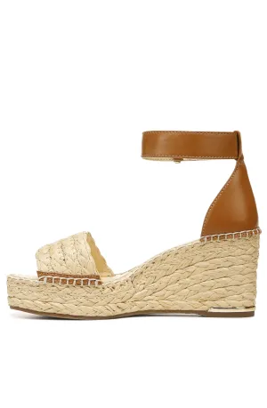 Franco Sarto Womens Clemens Raffia Espadrille Wedge Sandals Natural Raffia/Brown 7M