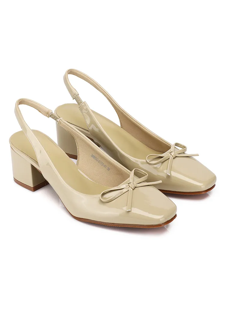 Freya Slingback Pumps With Bow (Burlywood)