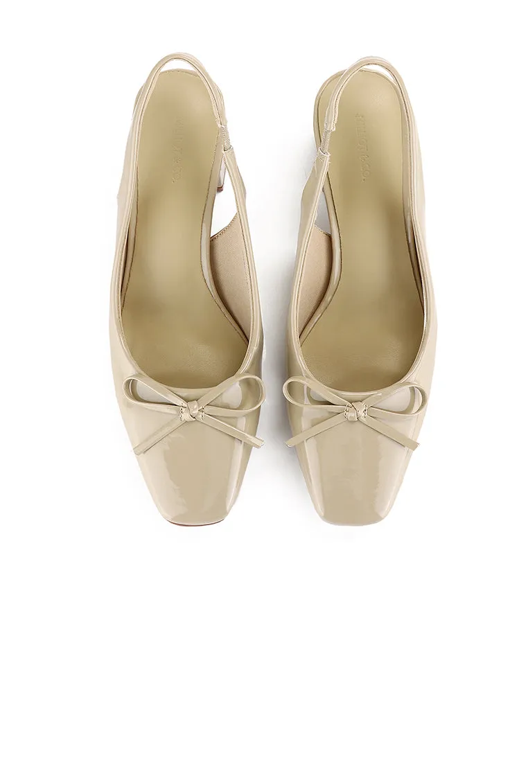 Freya Slingback Pumps With Bow (Burlywood)
