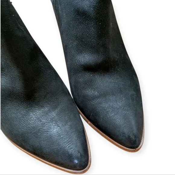 Frye Reina Cut Out Black Nubuck Leather Ankle Booties Boho Western