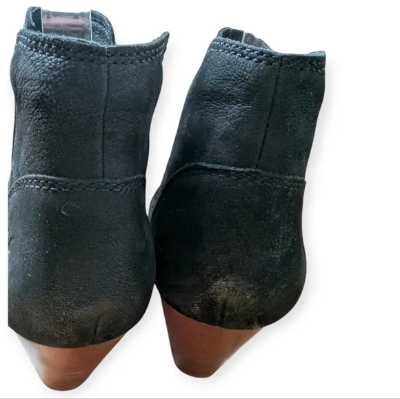 Frye Reina Cut Out Black Nubuck Leather Ankle Booties Boho Western