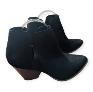 Frye Reina Cut Out Black Nubuck Leather Ankle Booties Boho Western