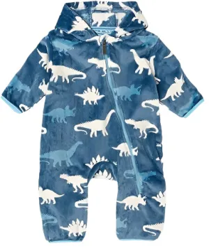 Fuzzy Fleece Baby Bundler - Dino Silhouettes