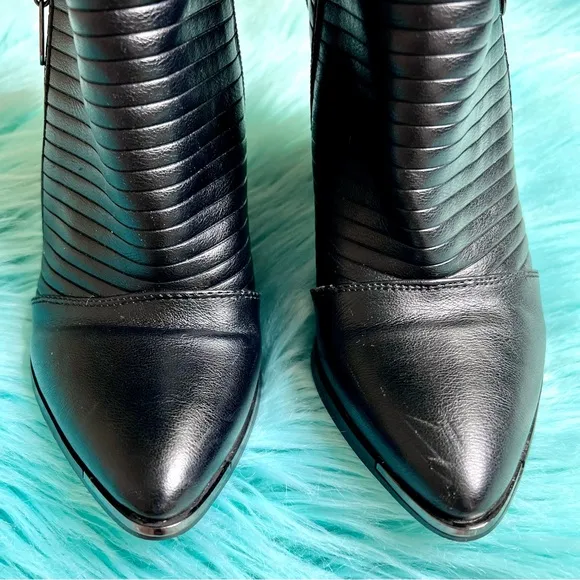 G BY GUESS Moto Biker Block Heel Booties Womens 6.5