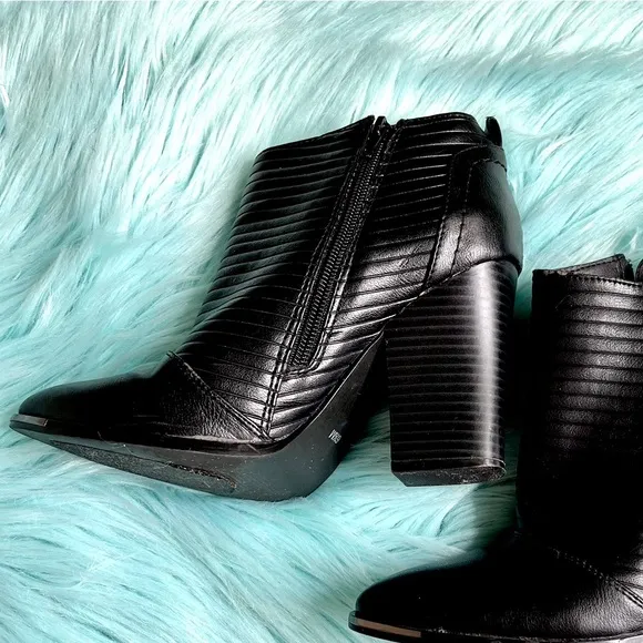 G BY GUESS Moto Biker Block Heel Booties Womens 6.5
