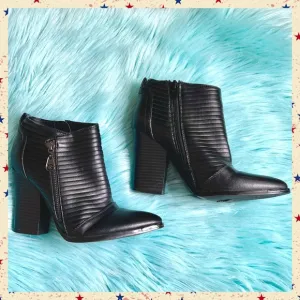 G BY GUESS Moto Biker Block Heel Booties Womens 6.5