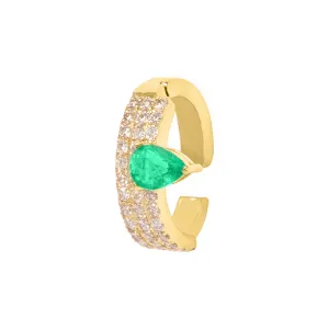 Gabriella Diamond and Emerald Ear Cuff
