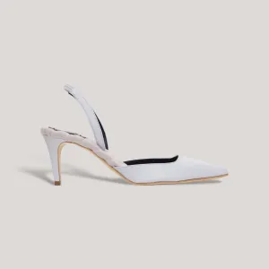 GABRIELLA | Grey - Satin Slingback Pumps