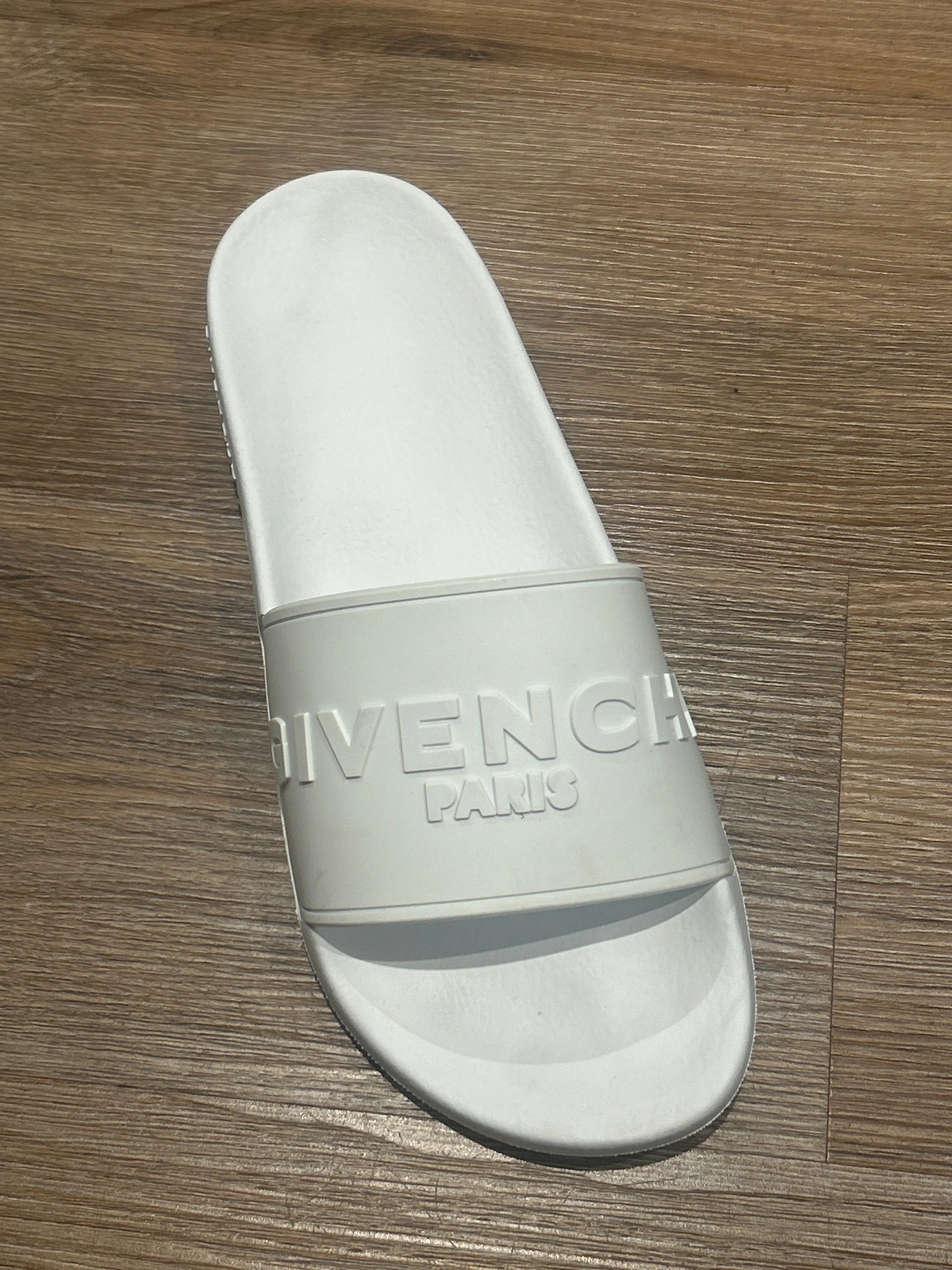 Givenchy Shoes, White Logo Slides (size 40)