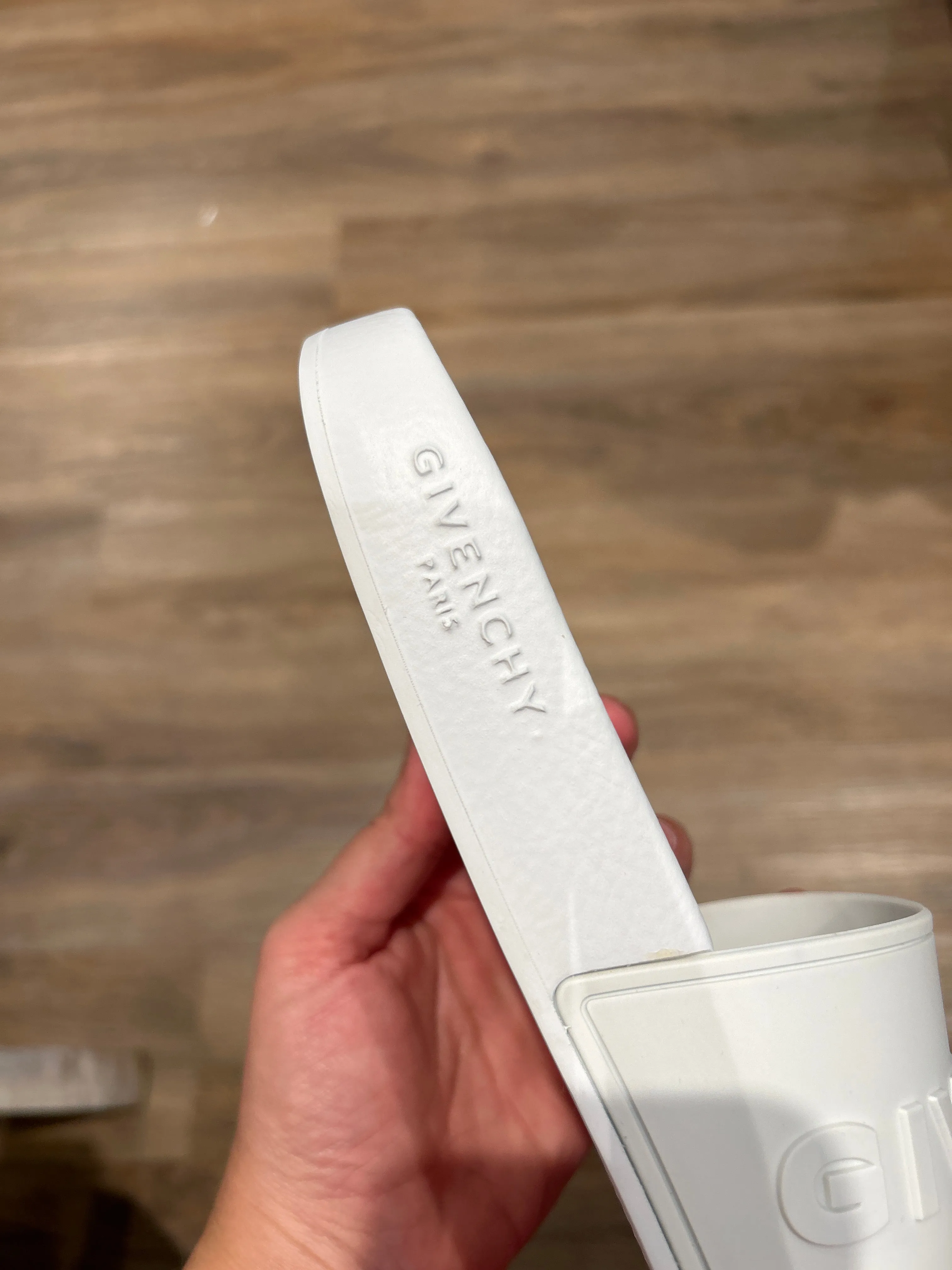 Givenchy Shoes, White Logo Slides (size 40)