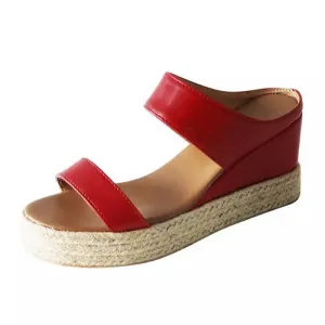 Hemp Rope Wedge Fish Mouth Women's Sandals