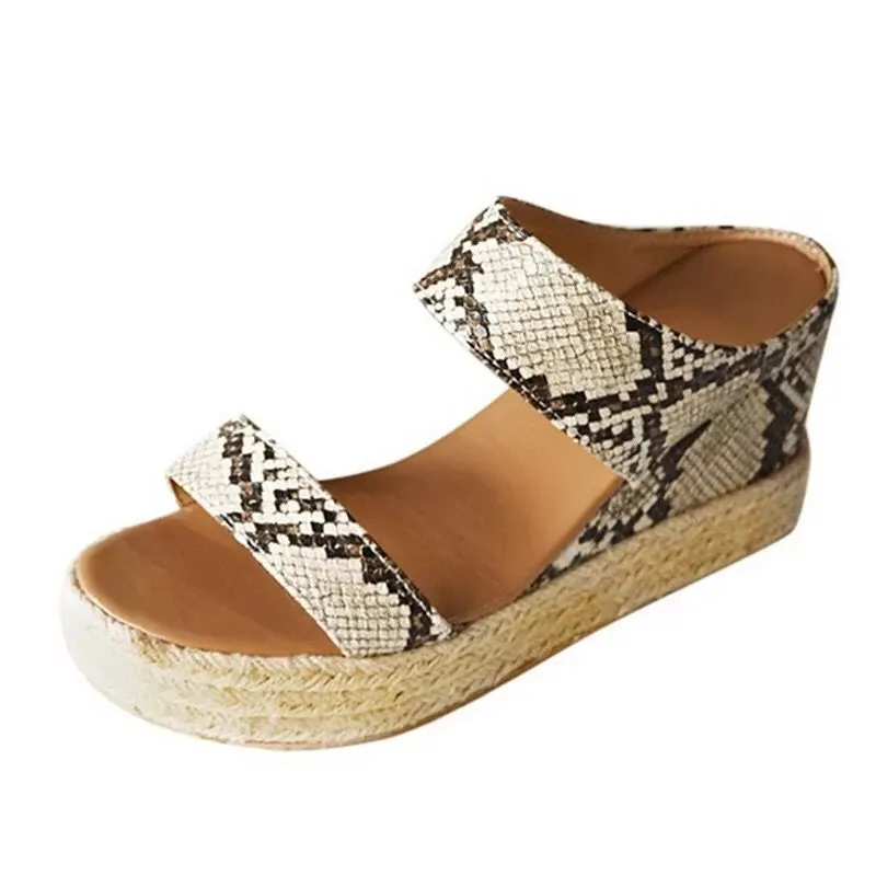 Hemp Rope Wedge Fish Mouth Women's Sandals