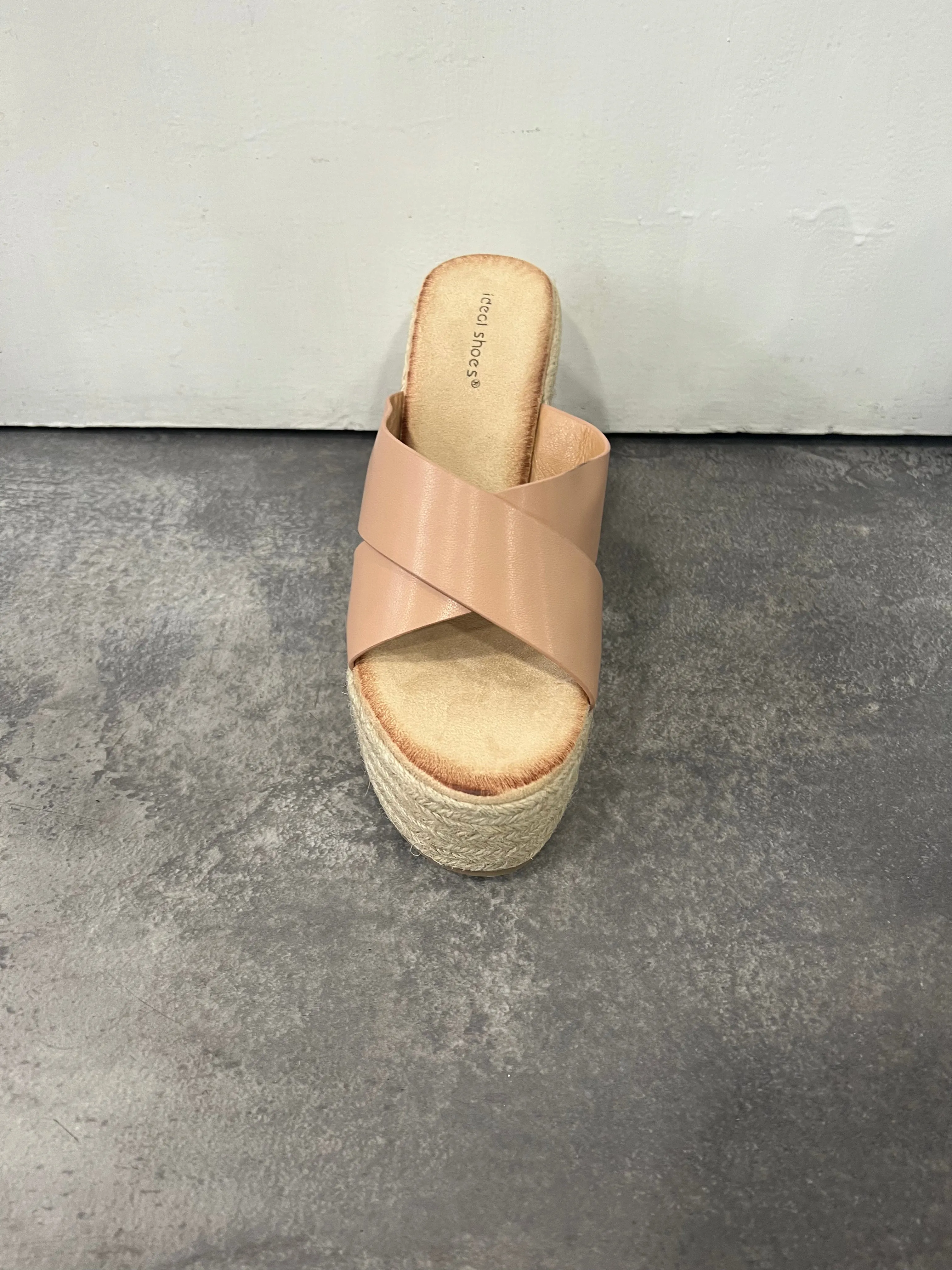 Ideal espadrille wedge beige