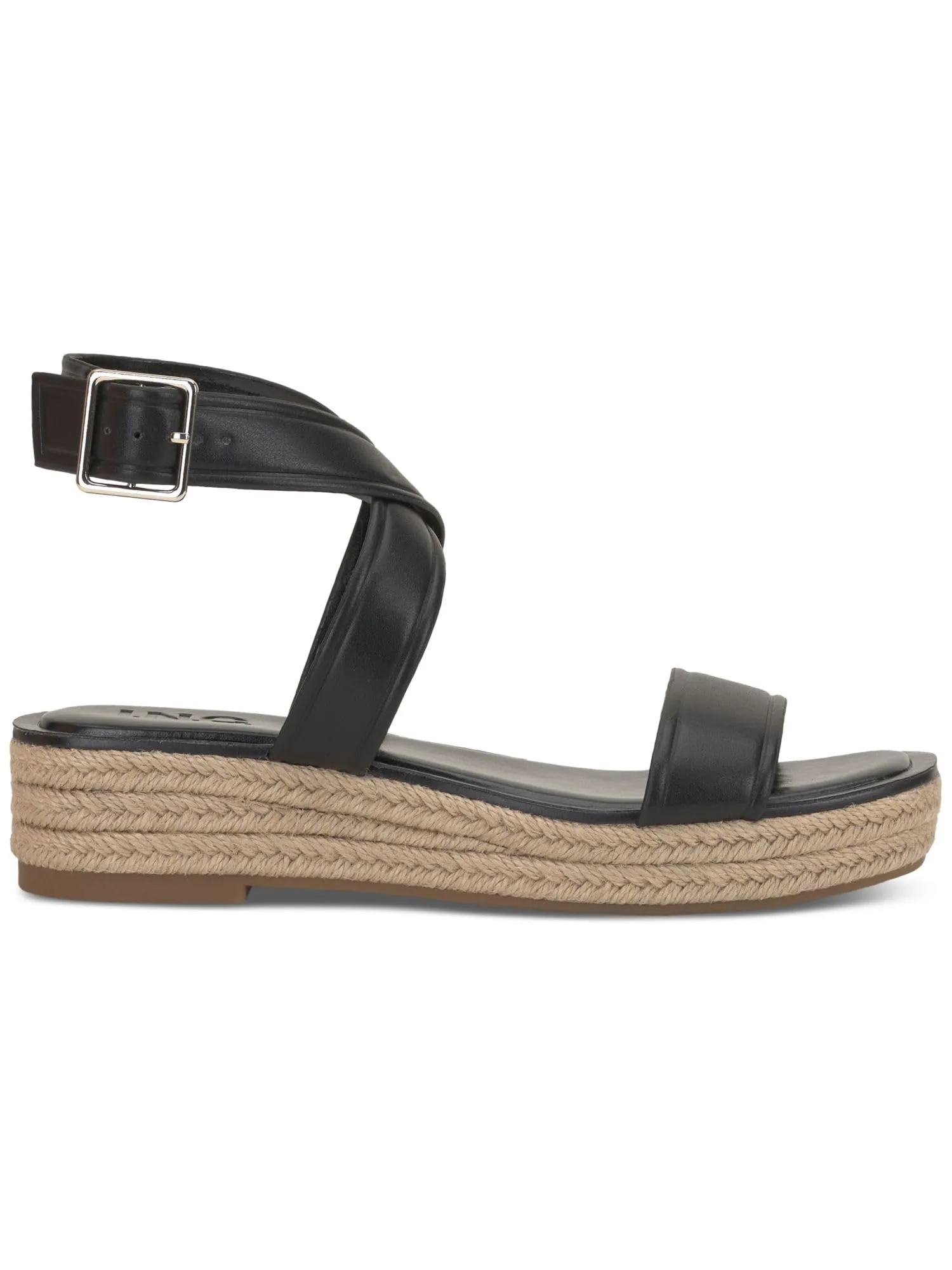 INC Womens Havilah Espadrille Platform Sandals Black 6.5 Medium (B,M)