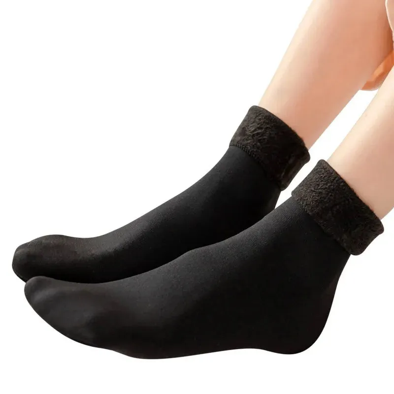 Indoor Non Slip Thermal Floor Shoes Slipper Men Women Knitted Slipper Socks Warm Fleece Fuzzy Floor Socks Winter Bedroom Slides