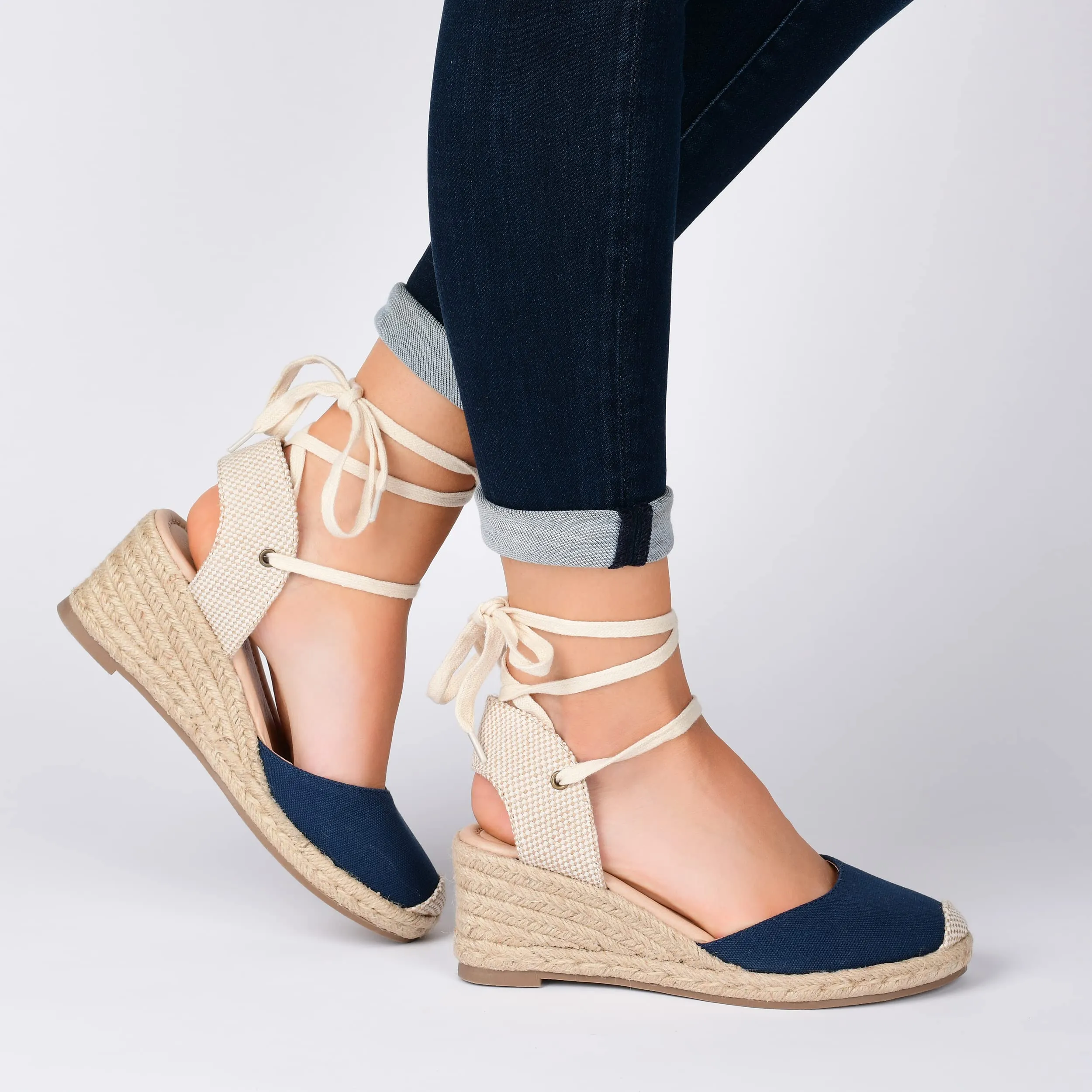 Journee Collection Women's Monte Tru Comfort Foam Width Wedge Heel Espadrille Sandals Black - Size - 7.5 Wide
