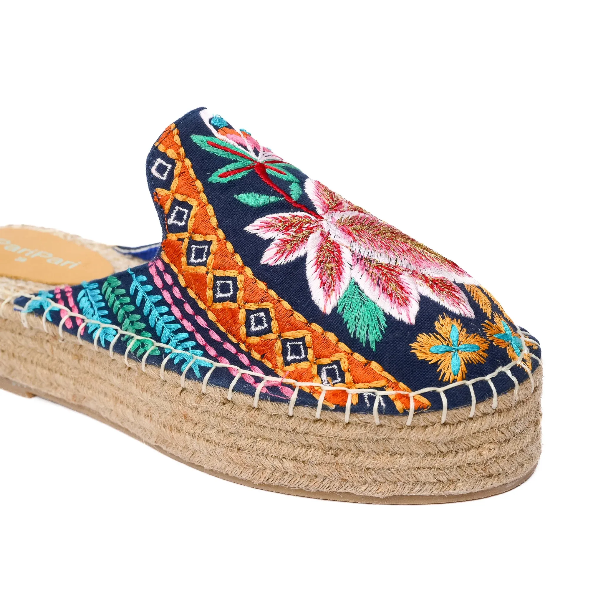 Kamal Navy Blue Espadrilles Platforms