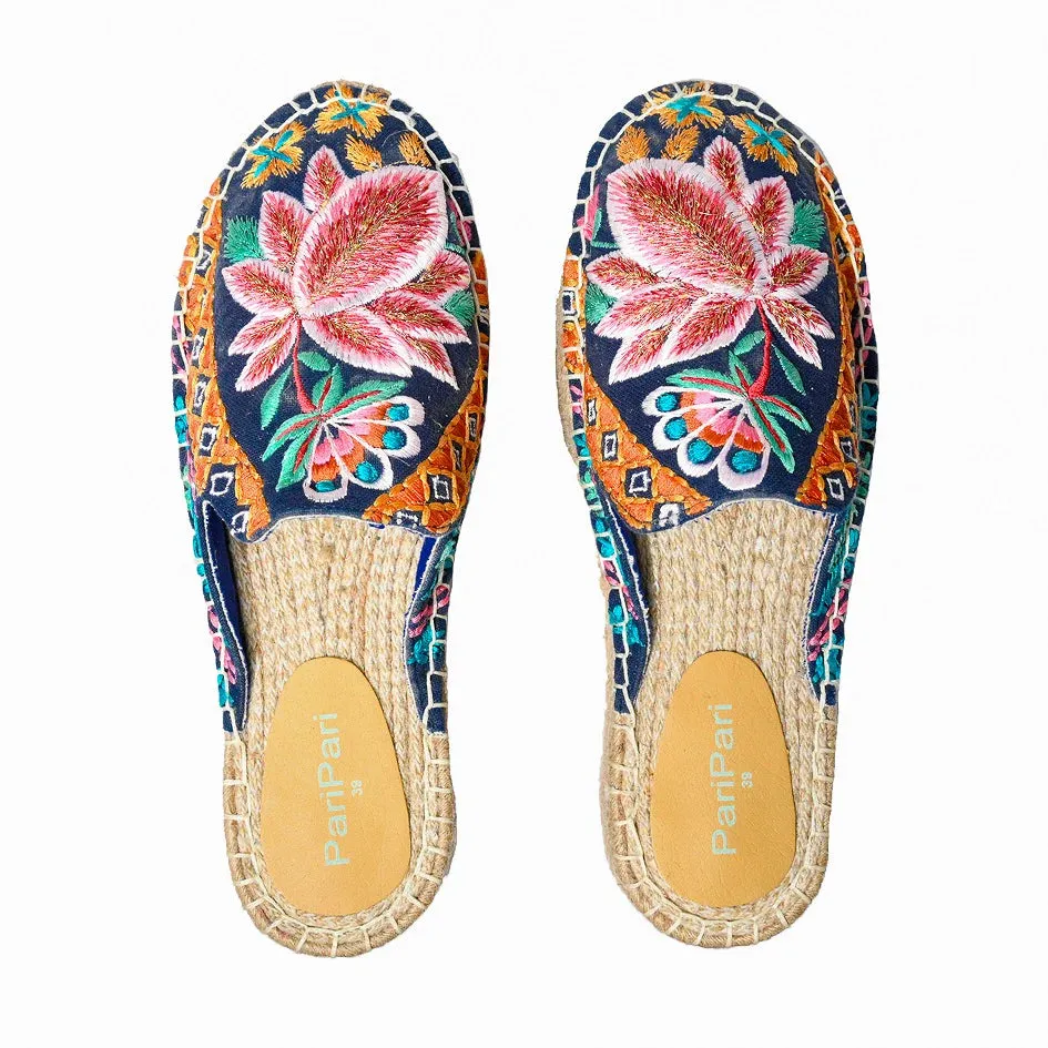 Kamal Navy Blue Espadrilles Platforms