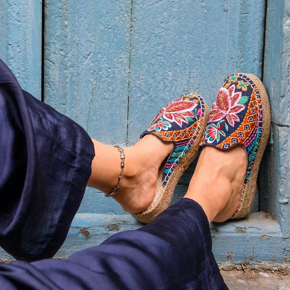 Kamal Navy Blue Espadrilles Platforms