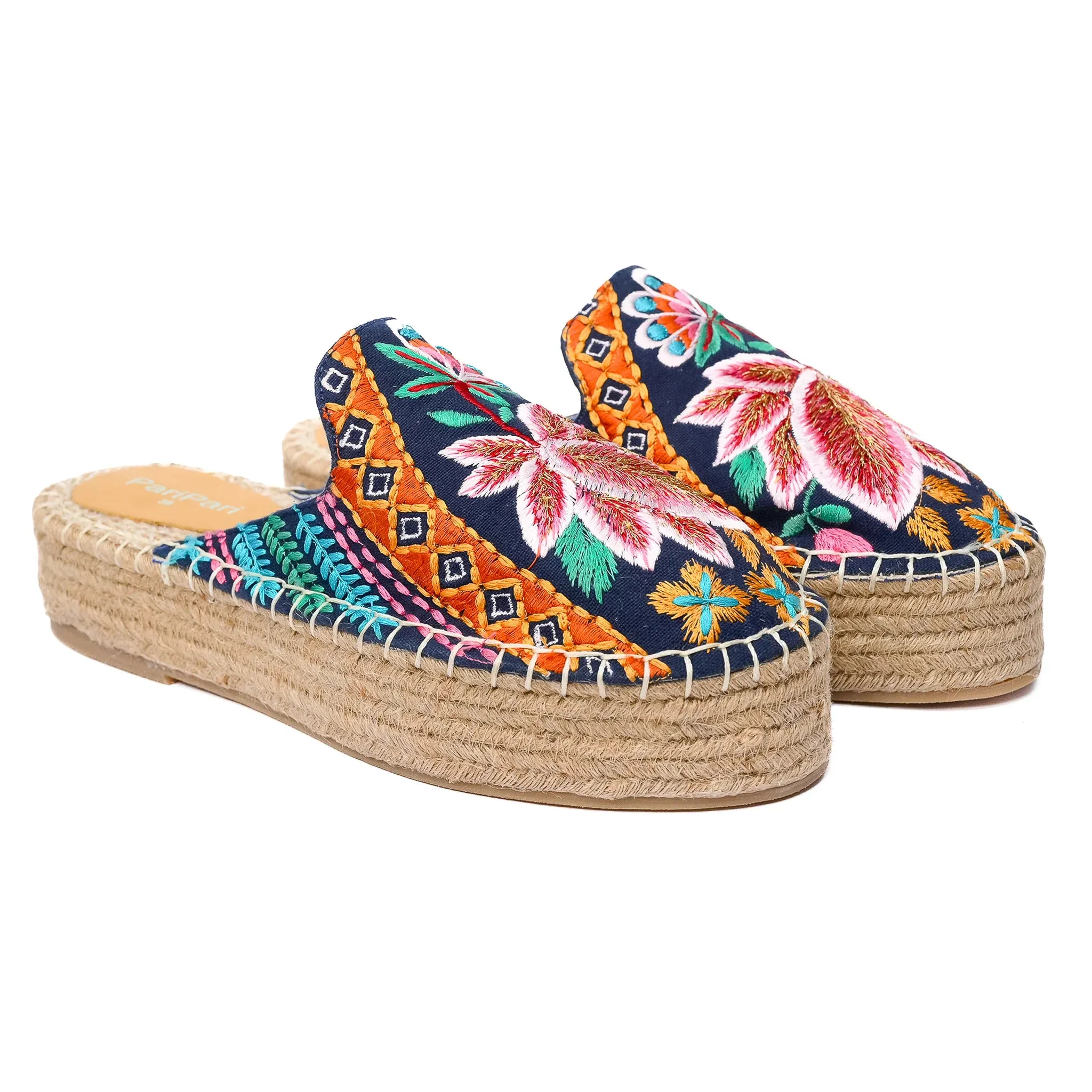 Kamal Navy Blue Espadrilles Platforms