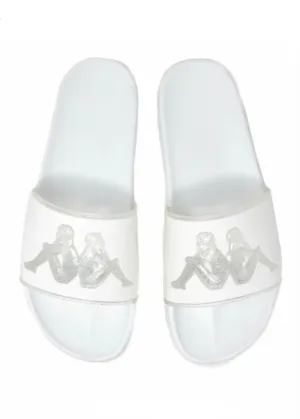 Kappa Authentic Aqua 1 Slides (White/Silver) 3118CBW